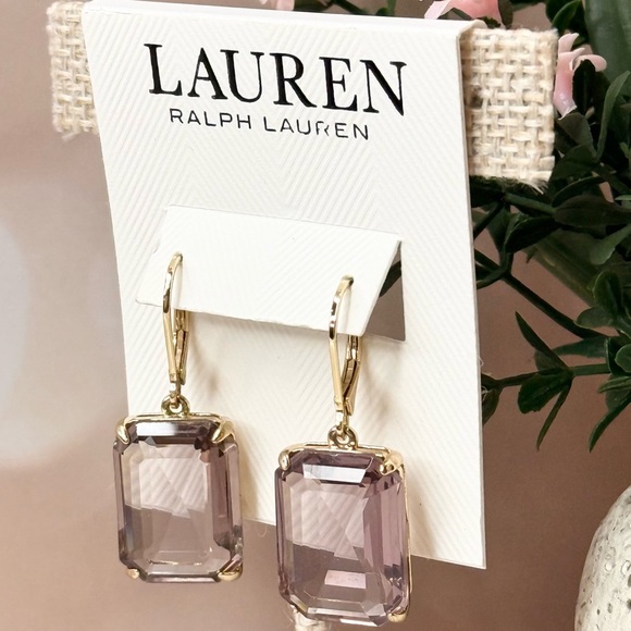 Lauren Ralph Lauren Jewelry - Lauren Ralph Lauren Lavender Glass Stone Gold-Tone Drop Earrings